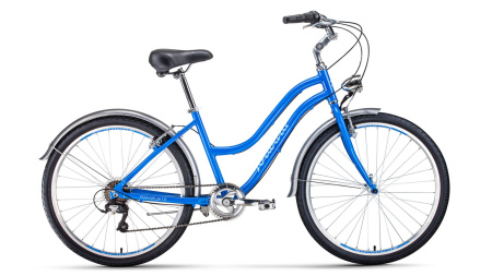 Велосипед Forward Evia Air 1.0 26 W (синий/белый) 21