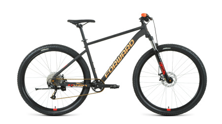 Велосипед Forward Sporting XX 29 (черный матовый/золотой) 21